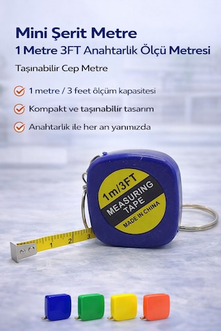 Mini Şerit Metre 1 Metre 3ft Anahtarlık Ölçü Metresi Taşınabilir Cep Metre 1 Adet Mini Şerit Metre 1 Metre 3ft Anahtarlık Ölçü Metresi Taşınabilir Cep Metre 1 Adet