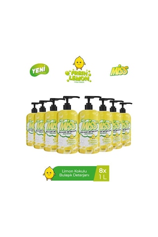 Miss Bulaşık Deterjanı Limon 8 x 1 L