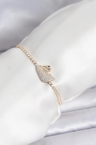 Mey İthalat Kuğu Model Zirkon Taşlı Gold Renk Asansörlü Su Yolu Bileklik - Özel Seri Meyeb696780d7d7fd621dd2009fb8 Altın