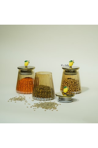 Linda Cam 3'lü Baharat Takımı Amber
