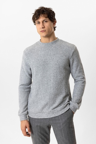 Backandbond Gri Regular Fit Desenli Bisiklet Yaka Sweatshirt