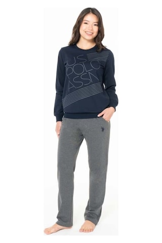 U.S. Polo Assn. U.s. Polo Assn. Kadın Bisiklet Yaka Uzun Kollu Pijama Takımı S26123 Rahat Kumaş Cepli-lacivert-xl Çok renkli