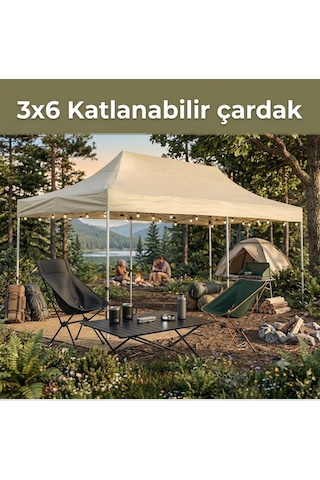 Missidea 3 6 Makaslı Katlanır Çardak Krem