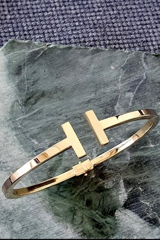 Altın T Model Kelepçe Bilezik Sarı Sarı Altın