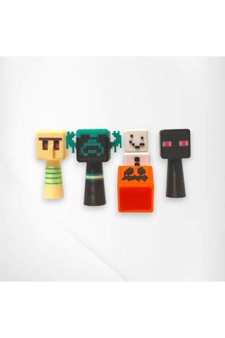 Minecraft Sprunki Figür 4 Adet 7 Cm Warden, Kar Golemi, Enderman, İron Golem