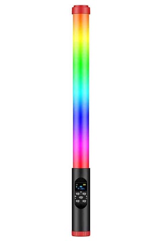 Fuchsia Fm-128rgb Oled Ekran Göstergeli Rgb Led Işıklı Su Geçirmez Aydınlatma Çubuğu Siyah