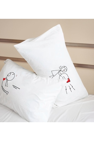 Bk Gift Sevgili Tasarımlı Pamuklu 2 Li Yastık Kılıfı Seti-8 50x70cm , Sevgiliye , Ev si, Tasarım Ev Tekstili
