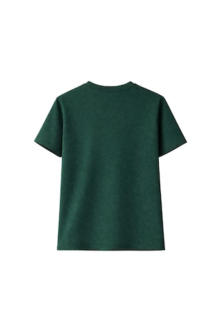 Unisex Bisiklet Yaka Original Yazılı Pamuklu Rahat Kalıp Baskılı Oversize T-shirt Yeşil