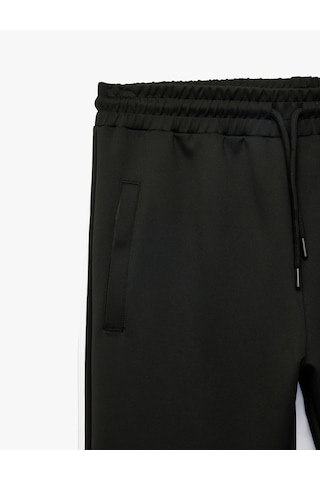Koton Scuba Kumaş Cepli Biyeli Beli Bağcıklı Eşofman Altı Siyah 7wam40036nk