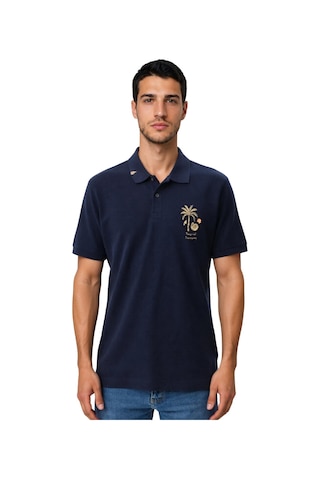 Arma Ar-ma Erkek Polo Yaka Tişört Resim Baskili Örme Kumaş Regular Fit %100 Pamuk 30/1 Çift Toplama Penye Pike Y31374358102 Lacivert-l1