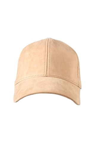 Unisex Vegan Süet Şapka Bej