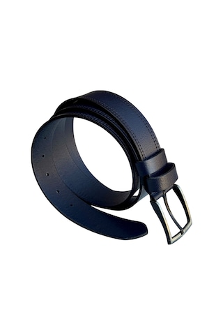 Süzer Deri 4 Cm. Spor Model Hakiki Deri Kenarları Dikişli Erkek Kemer Lacivert