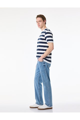 Koton Pamuklu Normal Bel Straight Fit Jean Pantolon - Mark Jean Açık İndigo 6sam40295nd