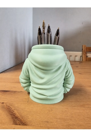 3d Baskı Kapüşonlu Sweatshirt Kalemlik - Masaüstü Organizer-mint renkli