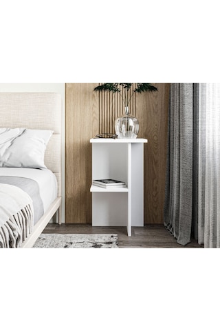 Leray Komodin, Çok Amaçlı Sehpa, Yan Sehpa Beyaz, Ev-ofis Beyaz