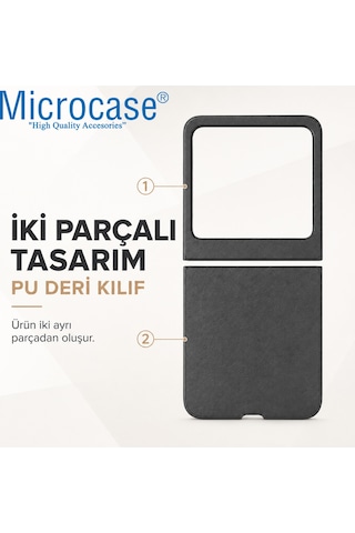 Microcase Motorola Razr 60 İçin Deri Desenli Plastik Koruma Kılıf - Al3156 Kahverengi
