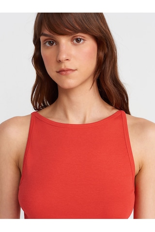 Dilvin 21048 Halter Yaka Top-kırmızı Kırmızı