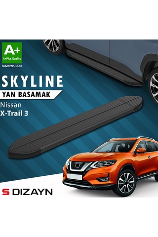S-dizayn Nissan X-trail T32 Skyline Siyah Yan Basamak 183 Cm 2014-2022 A+ Kalite