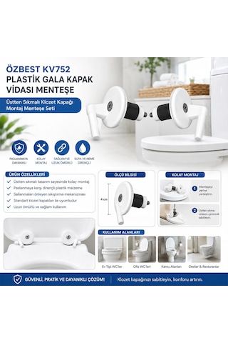 2pcs Üstten Sıkmalı Plastik Klozet Kapak Menteşesi Vidası Bx40 Diğer