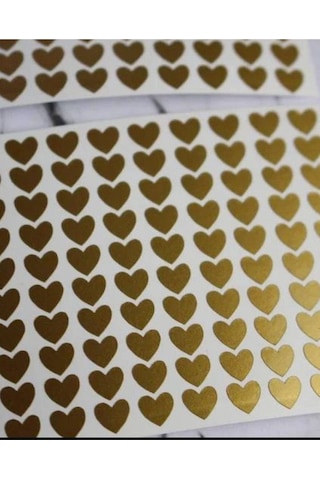 Altın Gold Kalp Şekilli Sticker Etiket Hediye Paketleme Etiketi 3x3 Cm Diğer