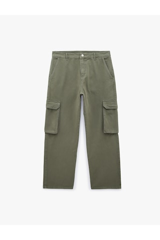 Koton Pamuklu Cepli Straight Fit Kargo Jean Pantolon Haki 6sam40324nd