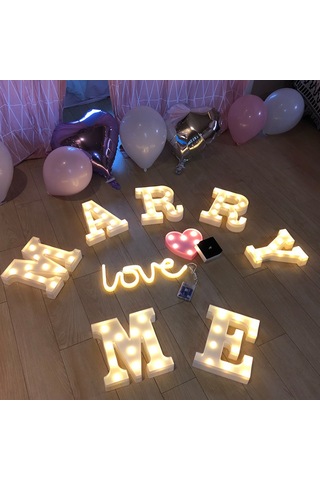 Symbee Led Harf Işıklı Dekoratif Aydınlatma H - Pvc Malzeme, Sıcak Beyaz Işık, Ev/parti/işaretleme Kullanıma Uygun, Pil Gerektirir Pil Dahil Değil Diğer