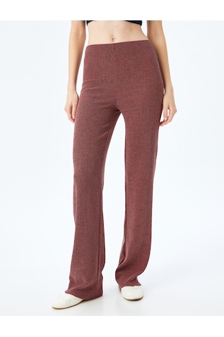 Koton Standart Bel Dokulu Bol Paça Pantolon Bordo 5wak40104ek Bordo