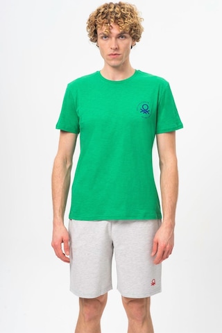Benetton Bnt-m099-r-23y Erkek T-shirt Bnt-m099-r-r1938 Yeşil