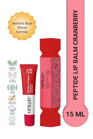 Peptide Lip Balm Cranberry, Nemlendirici, Parlatıcı Lip Balm Kızılcık Ceramide Vitamin E 15ml Kırmızı