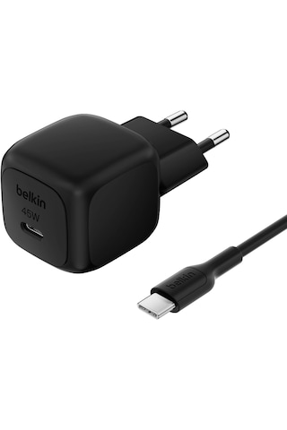 Belkin Kompakt Duvar Şarj Cihazı 45 W + Usb-c - Usb-c Kablosu, Siyah Type - C