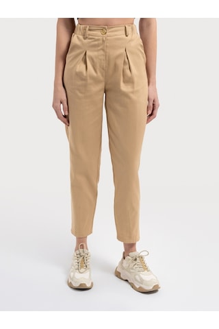 Slouchy Fit Kadın Pantolon Bej