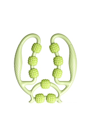 Dianziye Yeşil 9 Tekerlekli Dairesel Bacak Klembi - Kas Yorumu Giderici, Akupunktur Meridyen Masajı, Fitness Ve Yoga İçin Kompakt Bacak Masaj Aleti Çok Renkli