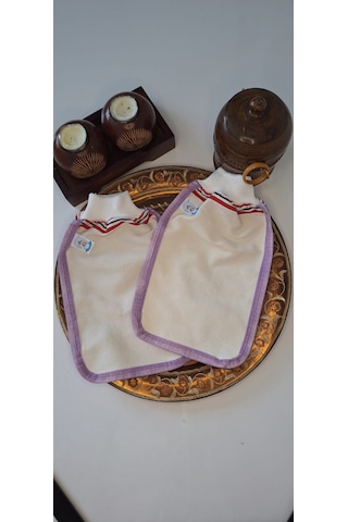 Eker-mor Biyeli Hızlıgiy Kese Seti-2 Adet Kese-lastikli Kese