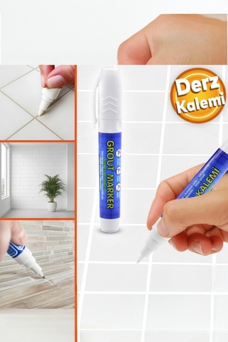 Derz Kalemi - Hızlı Kuruyan, Su Bazlı Beyaz Derz Yenileme Boyası 1 Adet