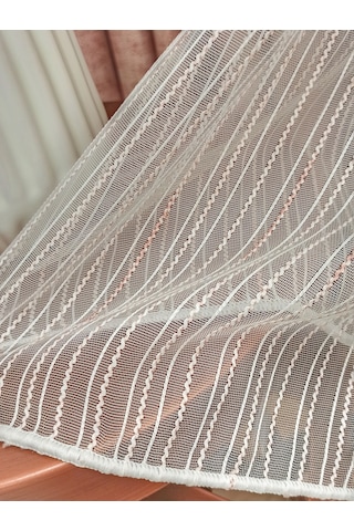 Pudra Tergal Eteği Kurşunlu Tül Perde / Ölçünüze Özel Dikim