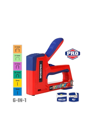 Workpro WP223002 6 in 1 Profesyonel 6-14 MM Mekanik Zımba + 15 MM Çivi Tabancası Set