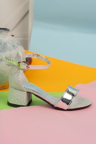 Gimer - Topuklu Tek Bant Gümüş Kız Çocuk Sandalet - Eyl1608G Gümüş