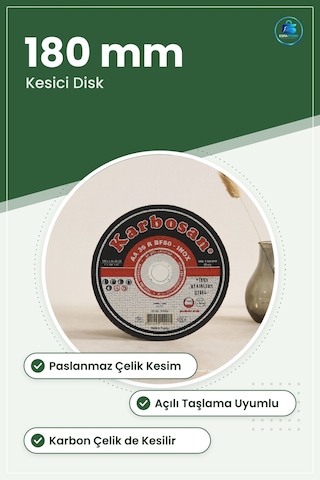 Inox Metal Kesici Disk 180x1.9x22 Mm Zımpara Ucu Avomet Taşlama A