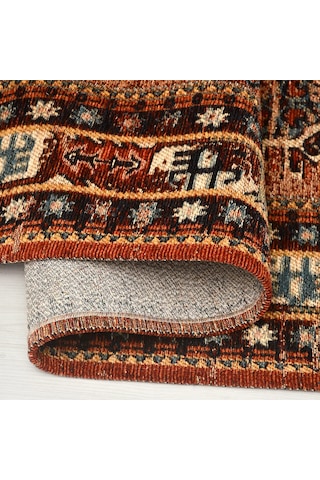 Narhan Kiremit Oturma Odası Salon Robot Süpürge Uyumlu Kolay Temizlenebilir Nostaljik Kilim Hali
