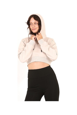 Scorp Storm Crop Kapüşonlu Sweatshirt Bej