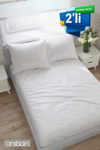 2'li Lastiksiz Düz Beyaz Saten Çarşaf Tek/çift Kişilik Ev Ve Otel Çarşafı,83 Tel Beyaz