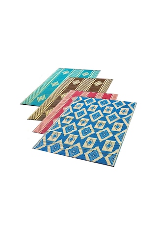 Plastik Hasır Piknik Plaj Hasırı Cami Outdoor Kilim 120 X 230 Cm Çok Renkli