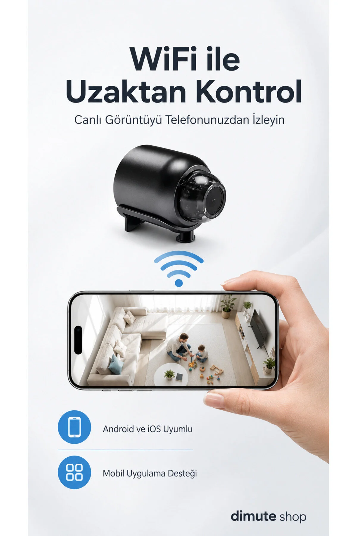 1080p Hd Wifi Mini Güvenlik Kamerası Kablosuz 2.4ghz, 160 Döner, Uzaktan İzleme