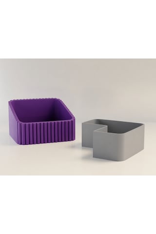Buradabulabilirsin 3d Baskı Fıstık Kasesi - Çift Hazneli Kabuk Ayırıcı Sunum Kasesi - Mor Gri Bbz