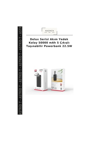 Delux Serisi Akım Yedek Kolay 50000 Mah 5 Çıkışlı Taşınabilir Powerbank 22.5w Çok Renkli