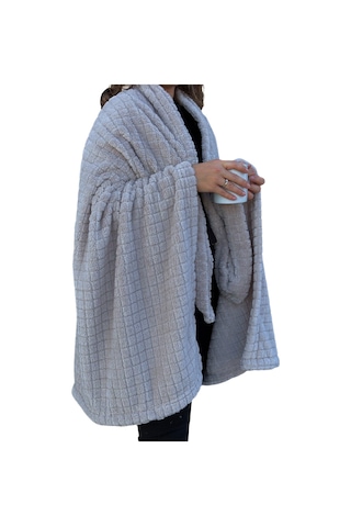 Wellsoft Battaniye-tv Battaniyesi- Peluş Polar Yumuşak Battaniye-110x160 Cm Grı Gri