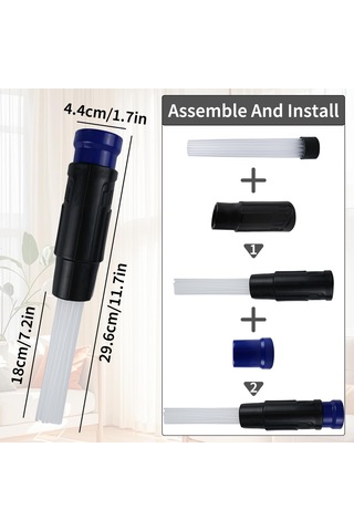 Parça Aksesuarları, Elektrikli Süpürge Aksesuarları, Toz Fırçası Temizleyici Rigid Tech Elektrikli Süpürge, Emiş Borulu Plastik Esnek Toz Sökücü.