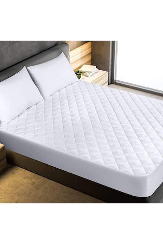 %100 Pamuklu Kapitone Fitted Full Kenar Su Sıvı Geçirmez Yatak Koruyucu