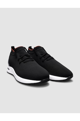 Triko Siyah Bağcıklı Kadın Sneaker-siyah Siyah
