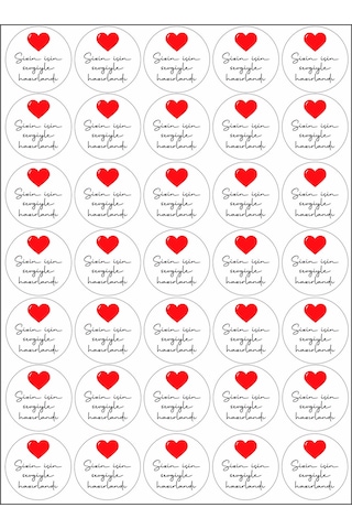 Paketlemeye Özel 35 Adet Sticker - Sizin İçin Sevgiyle Hazırlandı